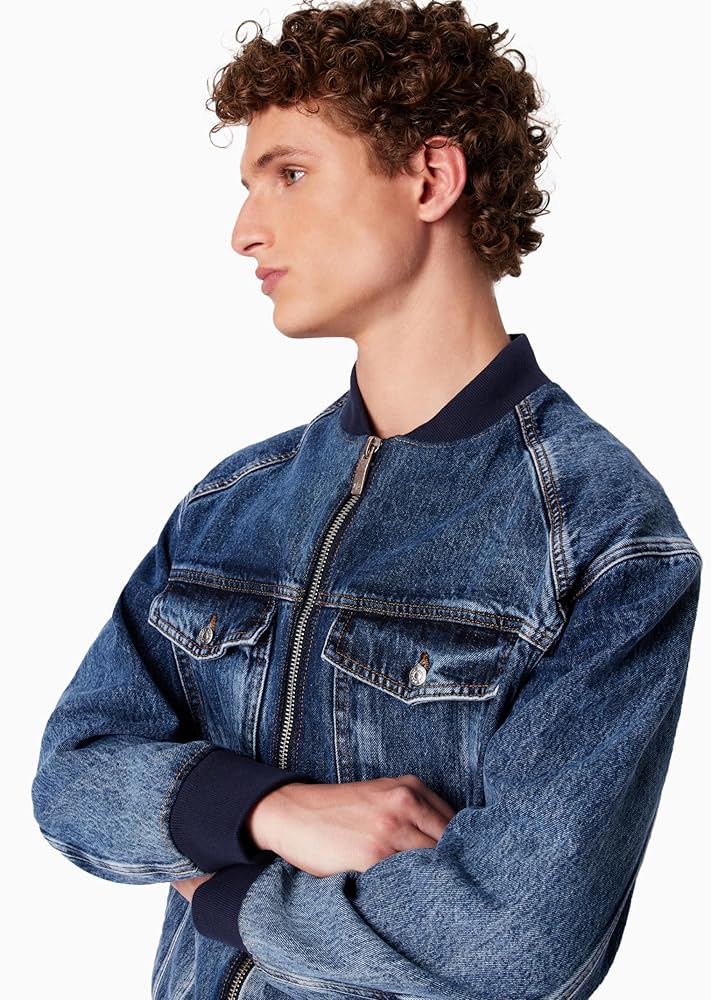 90s ARMANI JEANS GIMMICK RIDER’S JACKET Armani Jeans Vintage Moto Racer / Biker Style Panelled